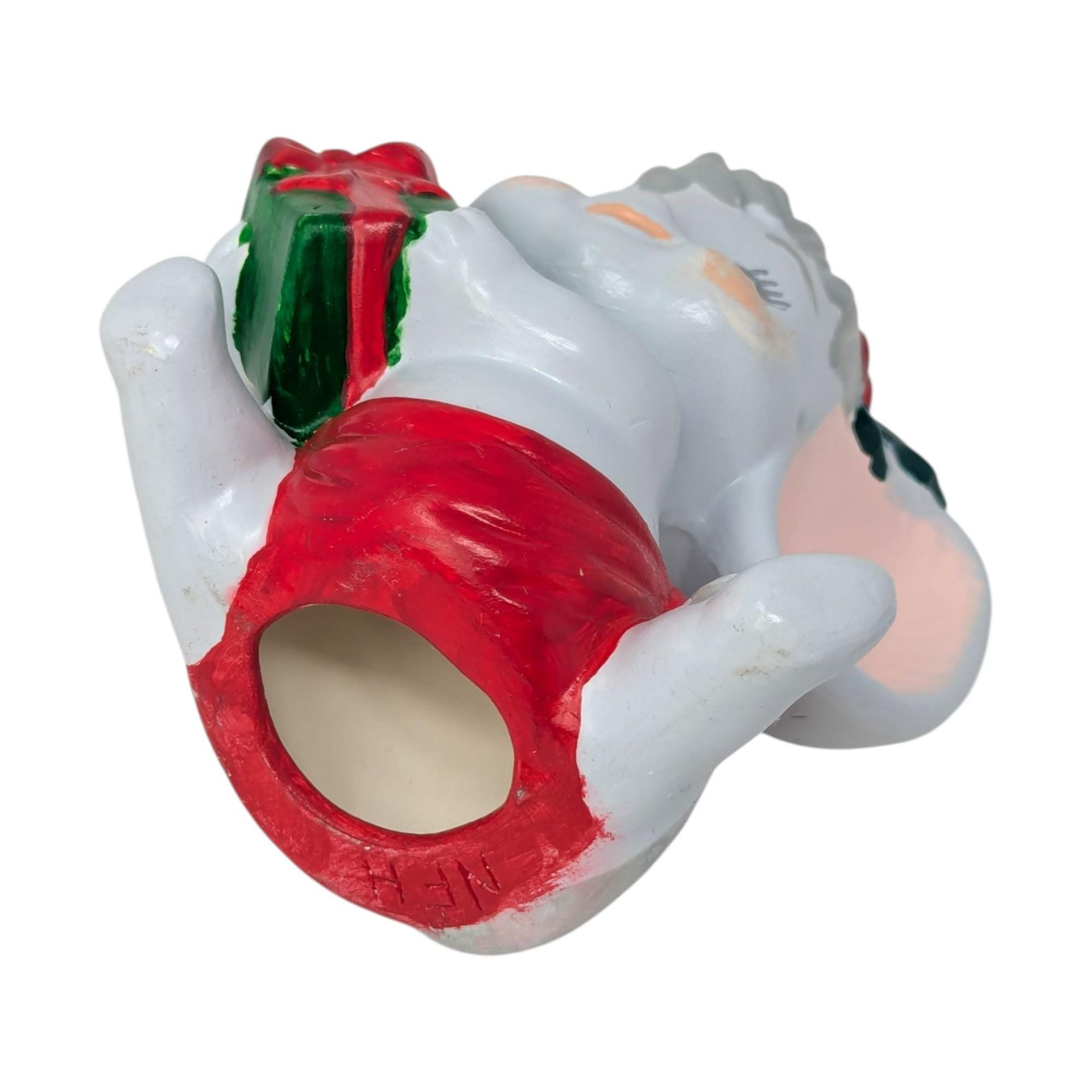 Vintage Ceramic Christmas Mouse Figurine