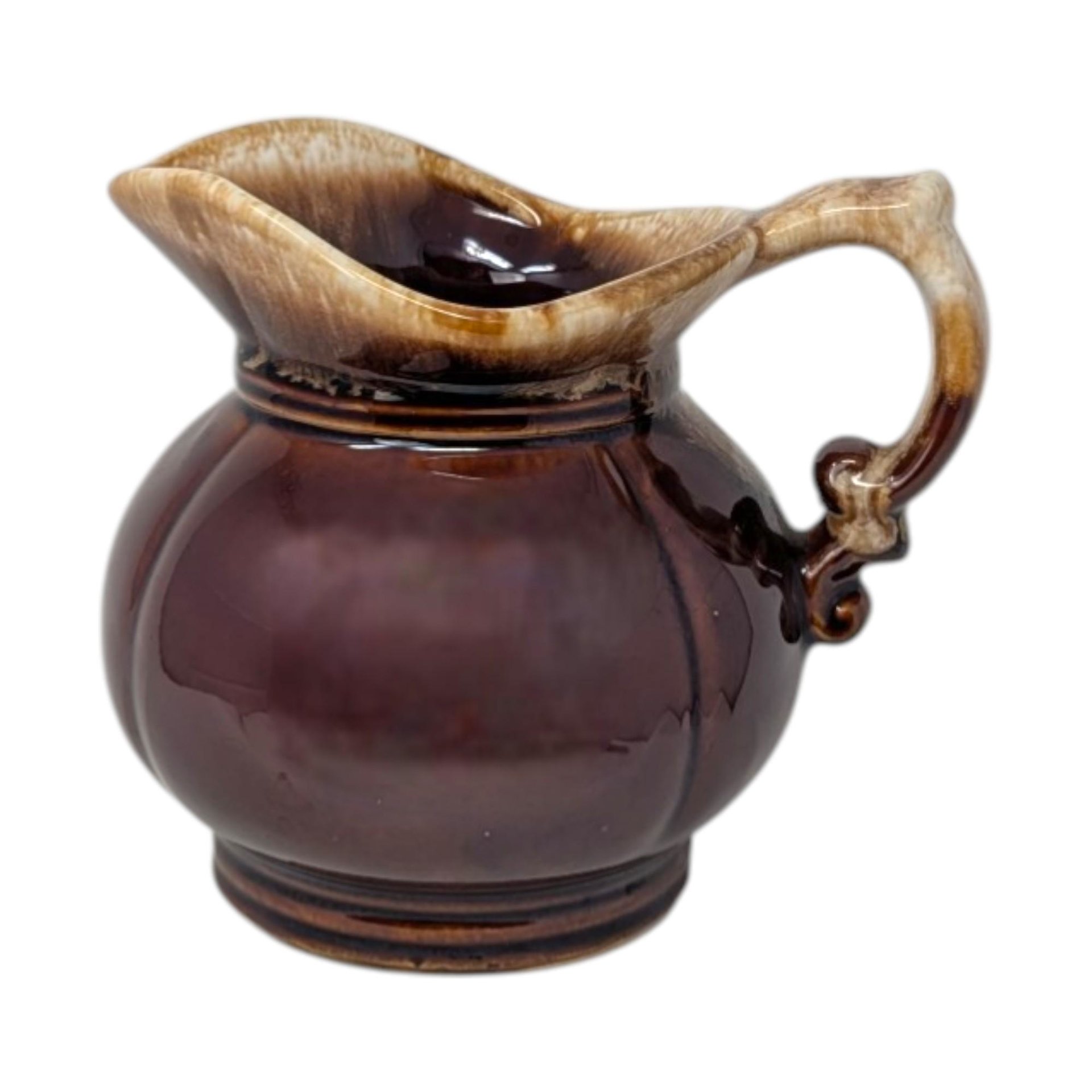 Vintage McCoy Brown Drip Glaze Pitcher 7528