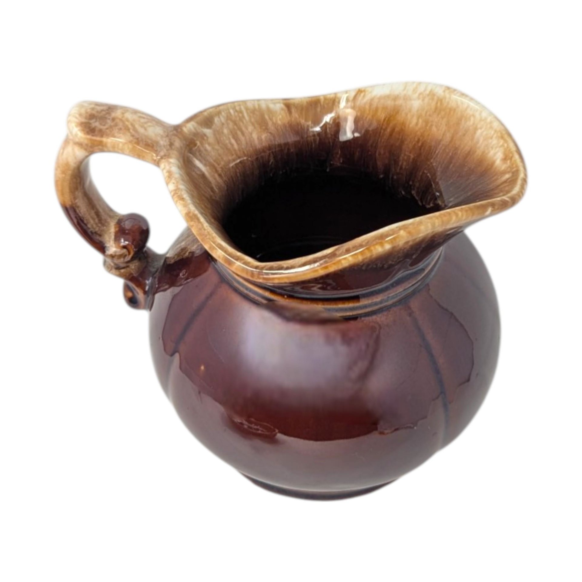 Vintage McCoy Brown Drip Glaze Pitcher 7528