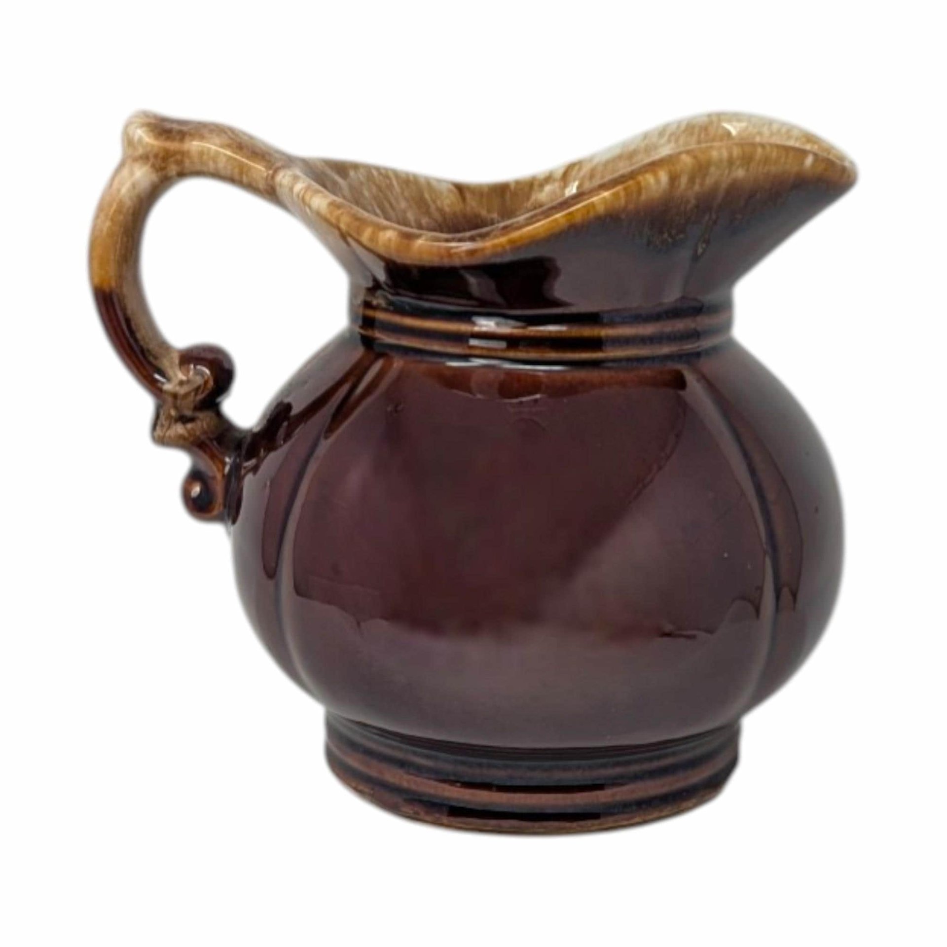 Vintage McCoy Brown Drip Glaze Pitcher 7528