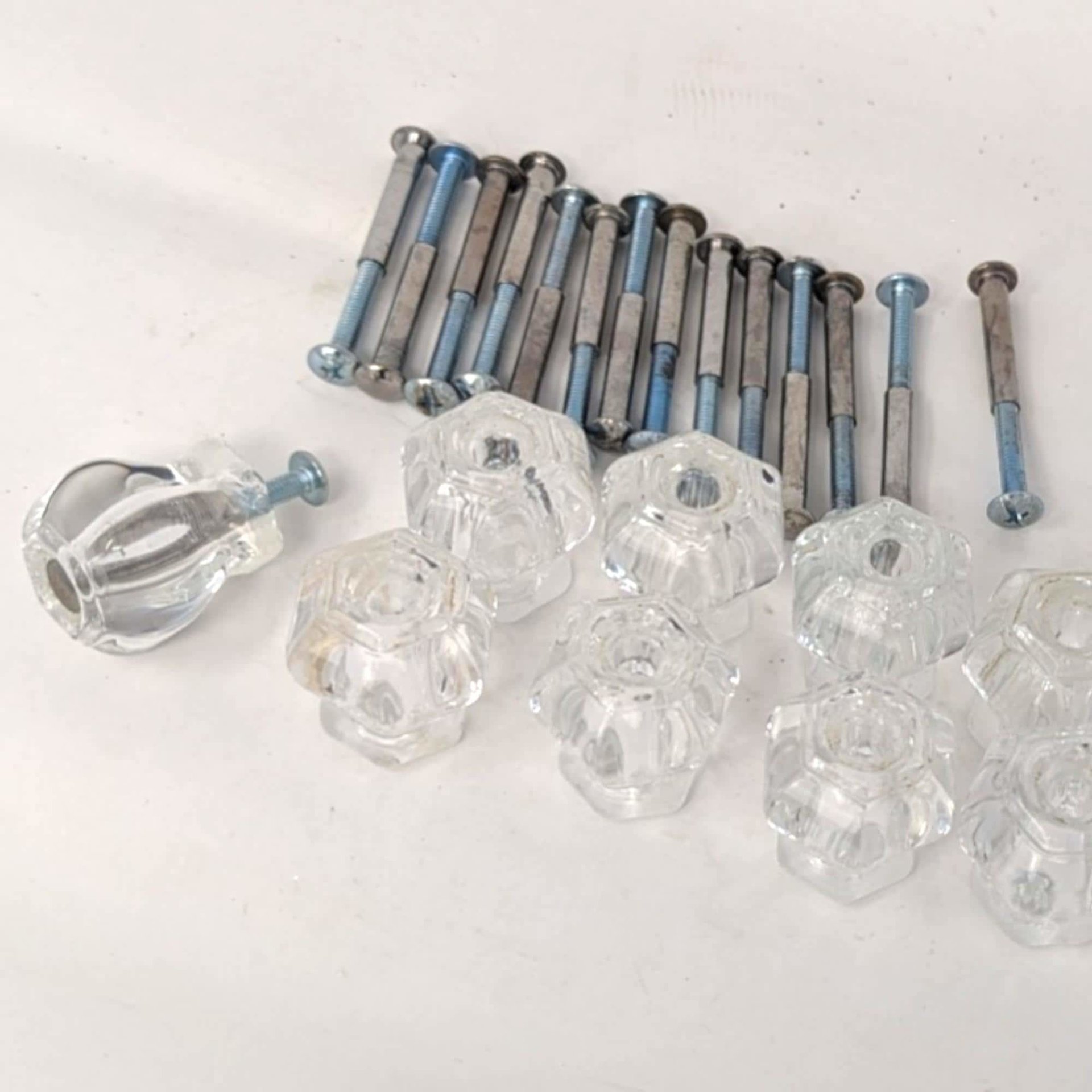 Vintage Glass Drawer Pulls Set of 10