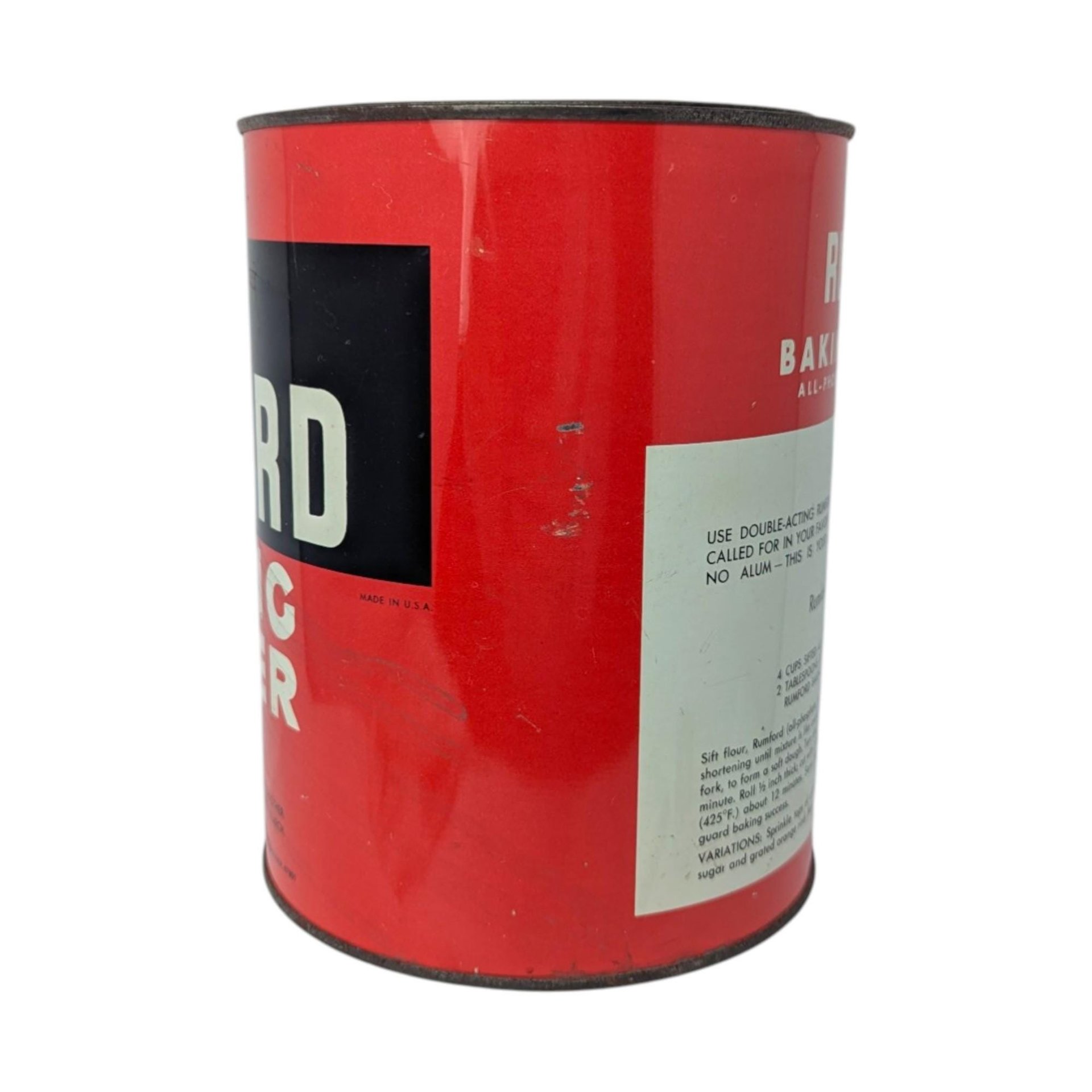 1960s Rumford Baking Powder 5lb Empty Tin