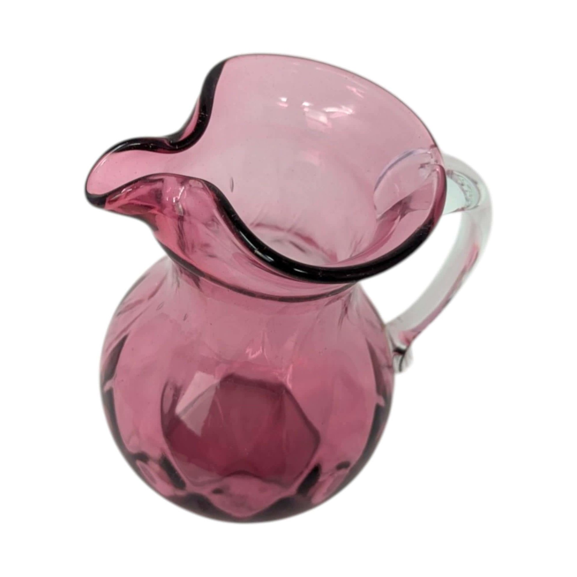 Vintage Cranberry Diamond Optic Pitcher