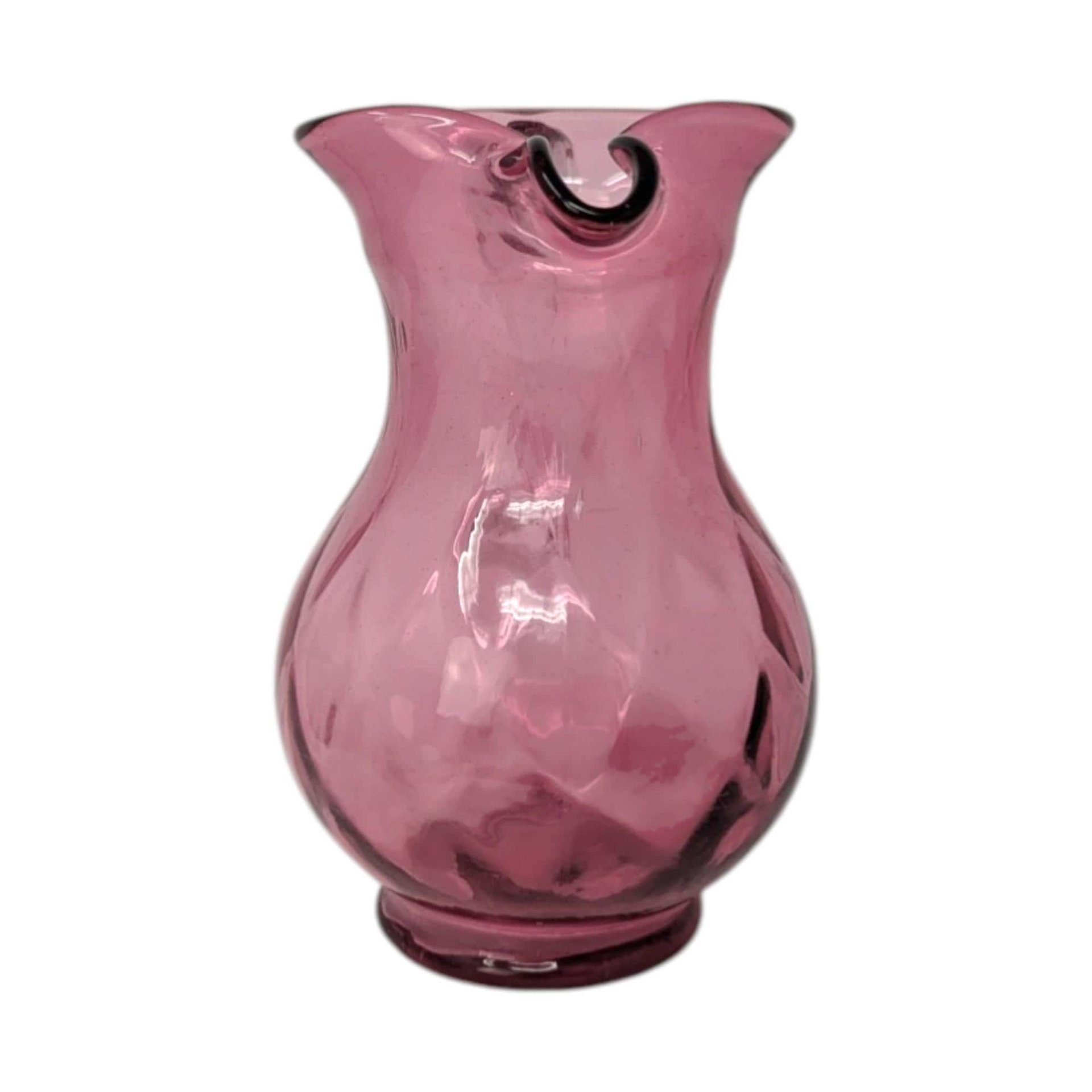 Vintage Cranberry Diamond Optic Pitcher