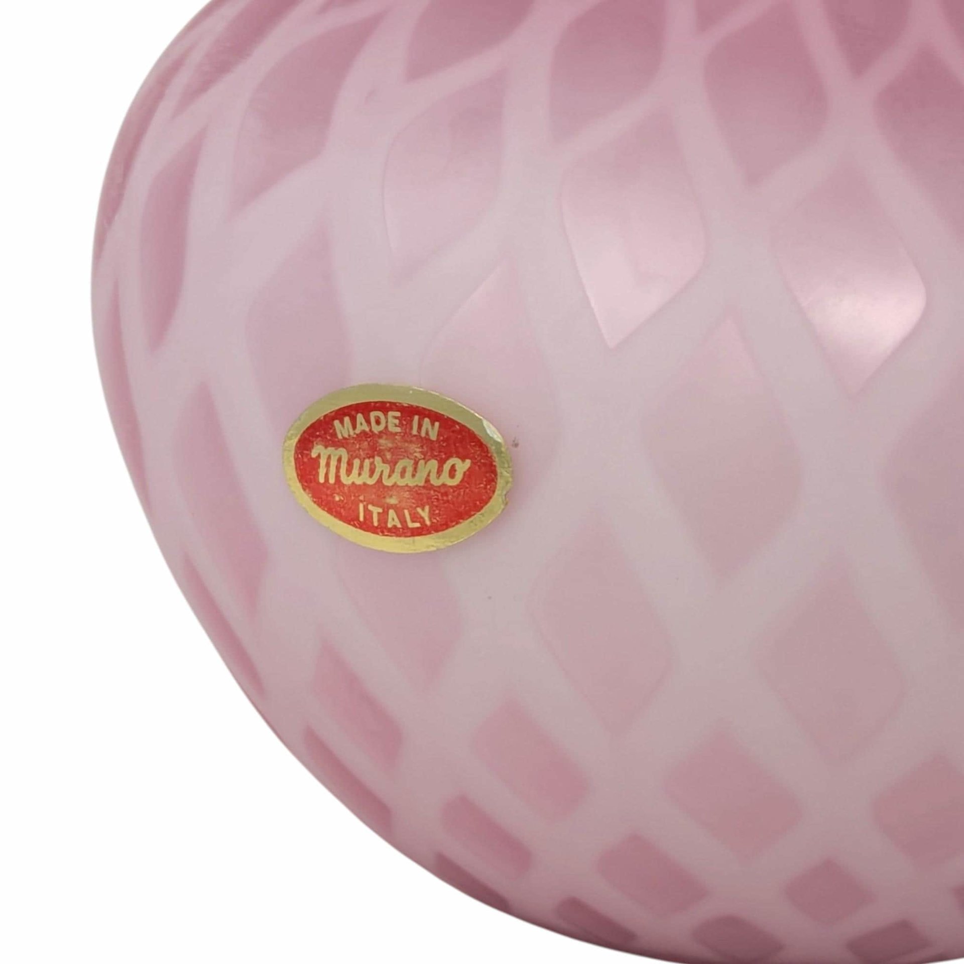 Murano Pink Diamond Quilt Vase