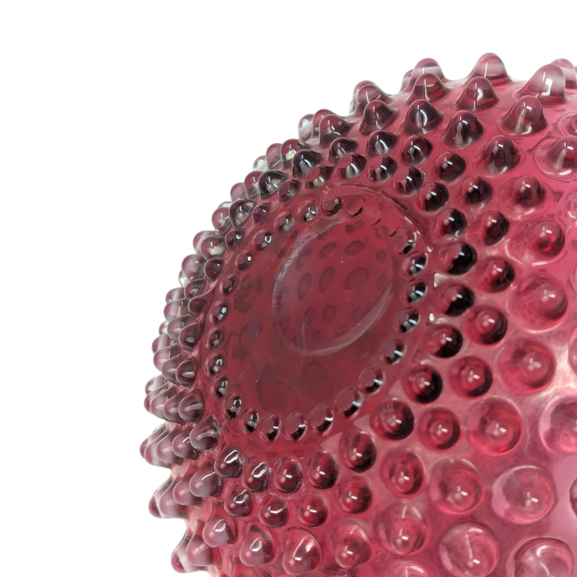 Cranberry Hobnail Glass Pitcher