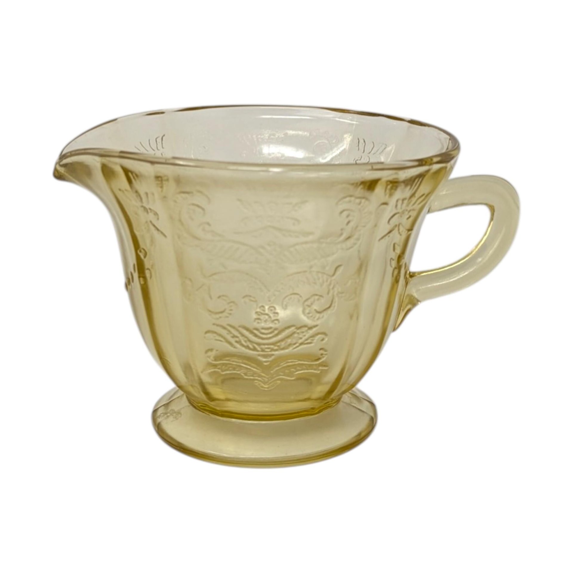 1930s Federal Glass Madrid Cream and Sugar Set