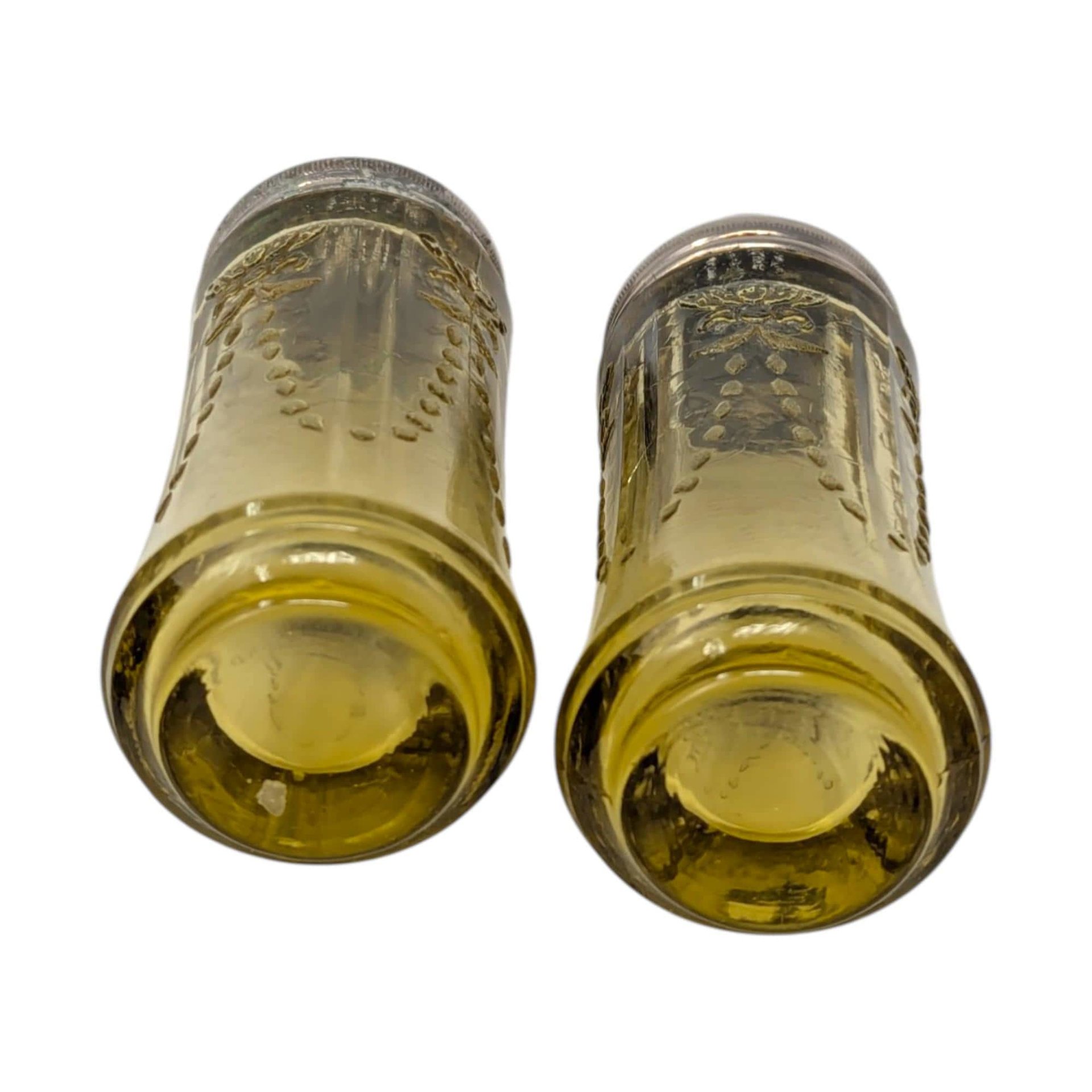 1930s Federal Glass Madrid Amber Shakers