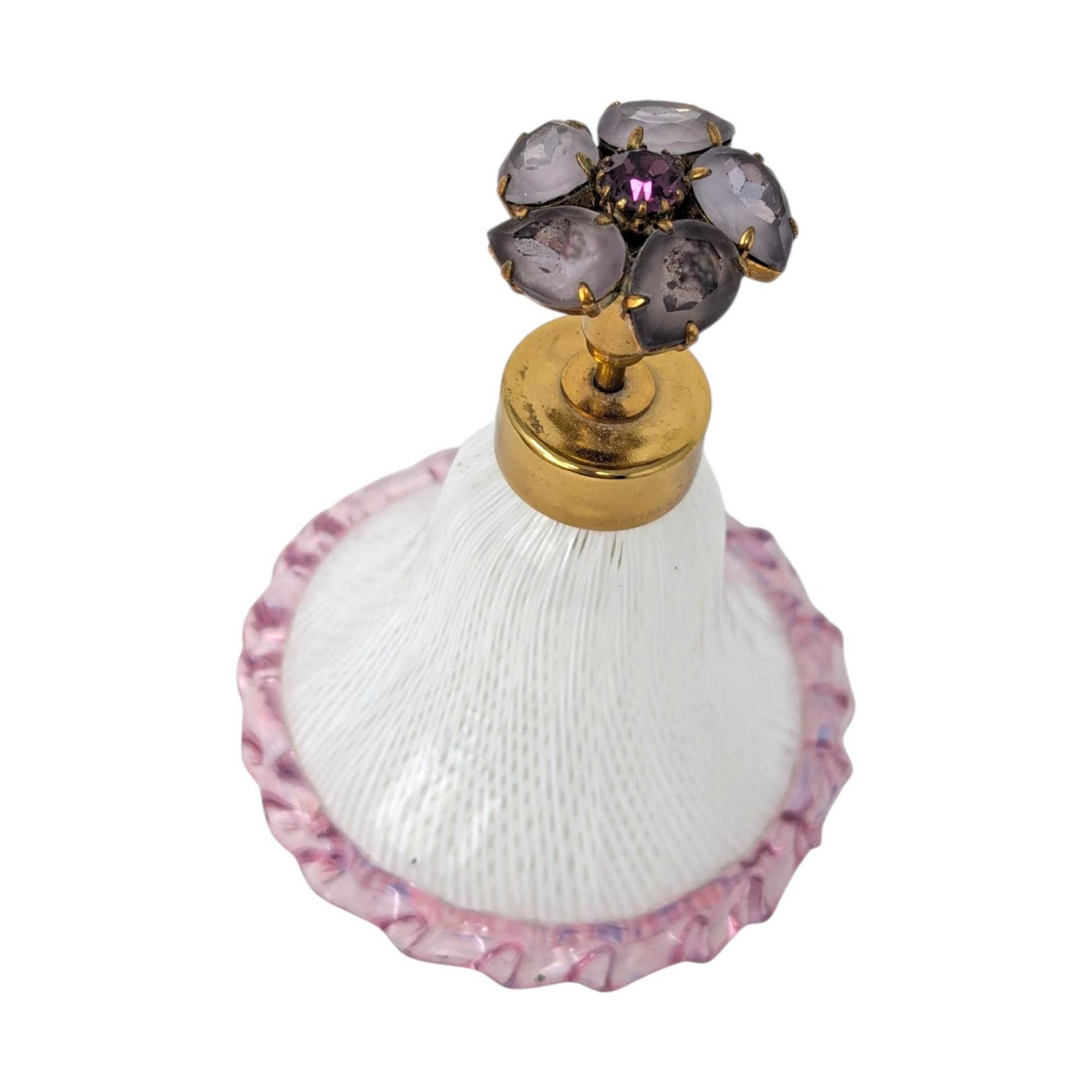 Murano Latticino Art Glass Perfume Bottle