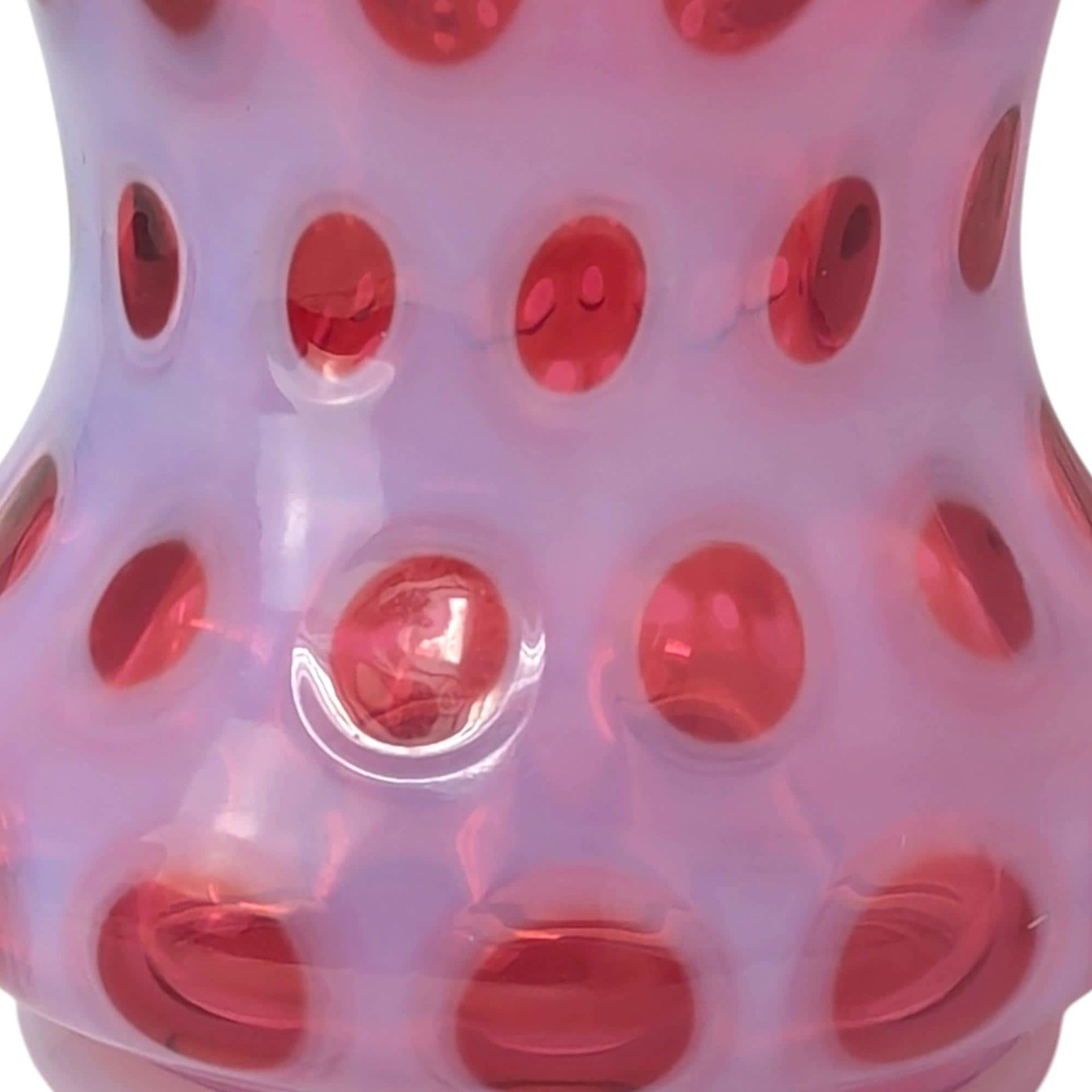 Fenton Cranberry Coin Dot Vase