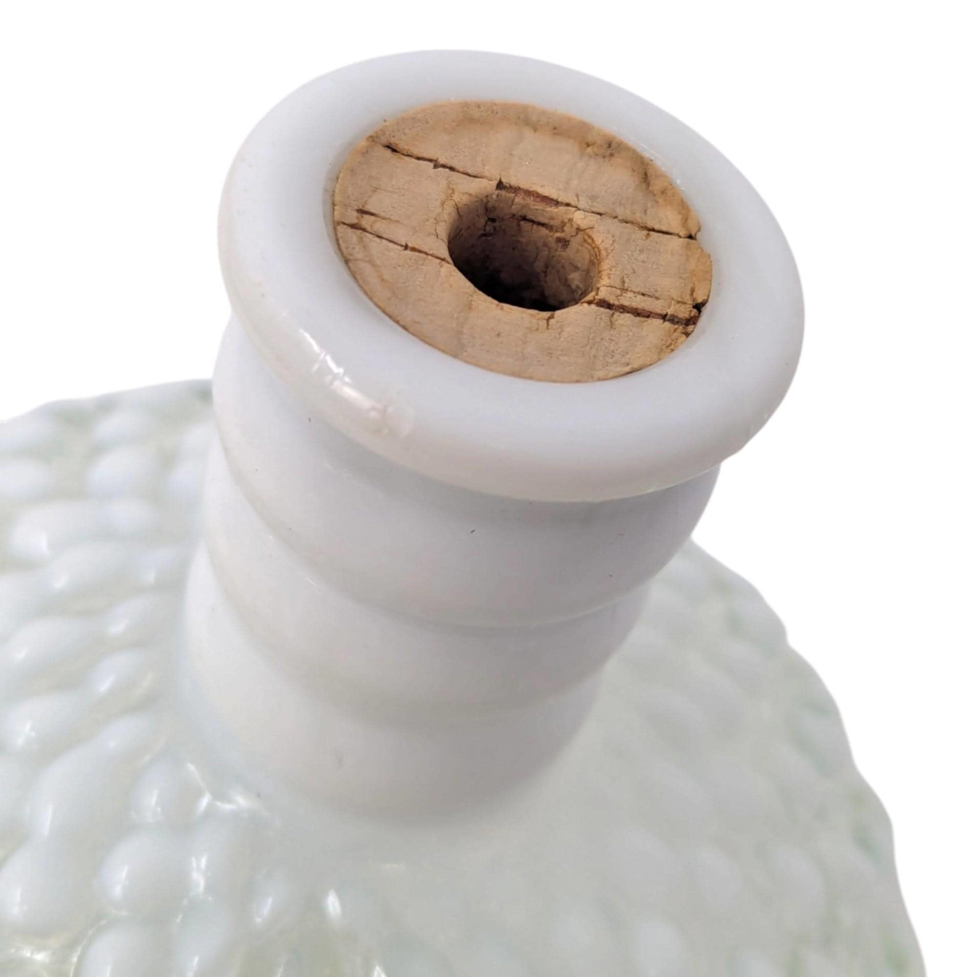 Vintage Fenton Wrisley White Milk Glass Hobnail Gardenia Cologne Bottle