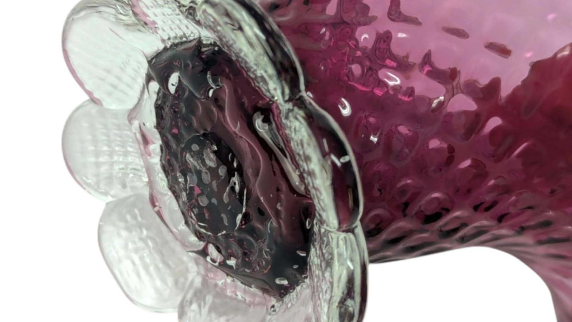 1950s Fenton Cranberry Glass Basket – Mid-century Art Glass Centerpiece