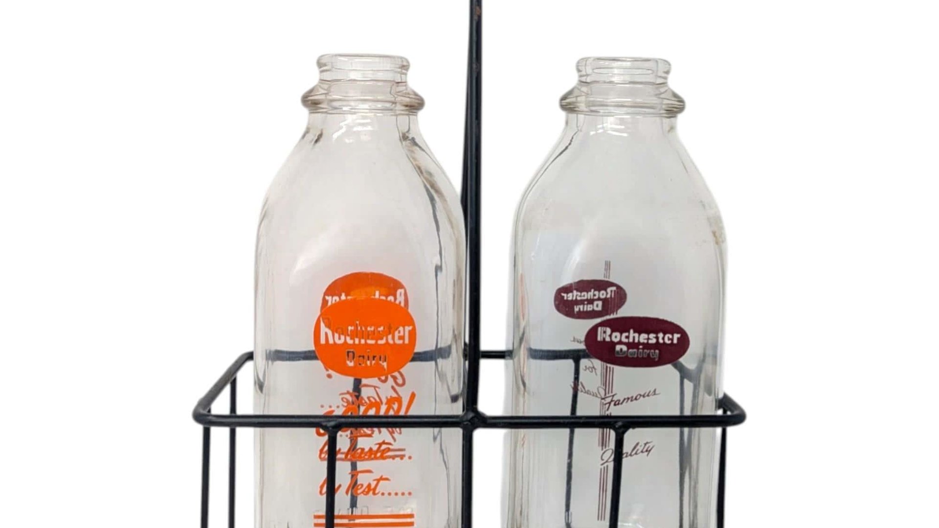 1950s Rochester Dairy Milk Bottles – Rustic Kitchen Decor Set