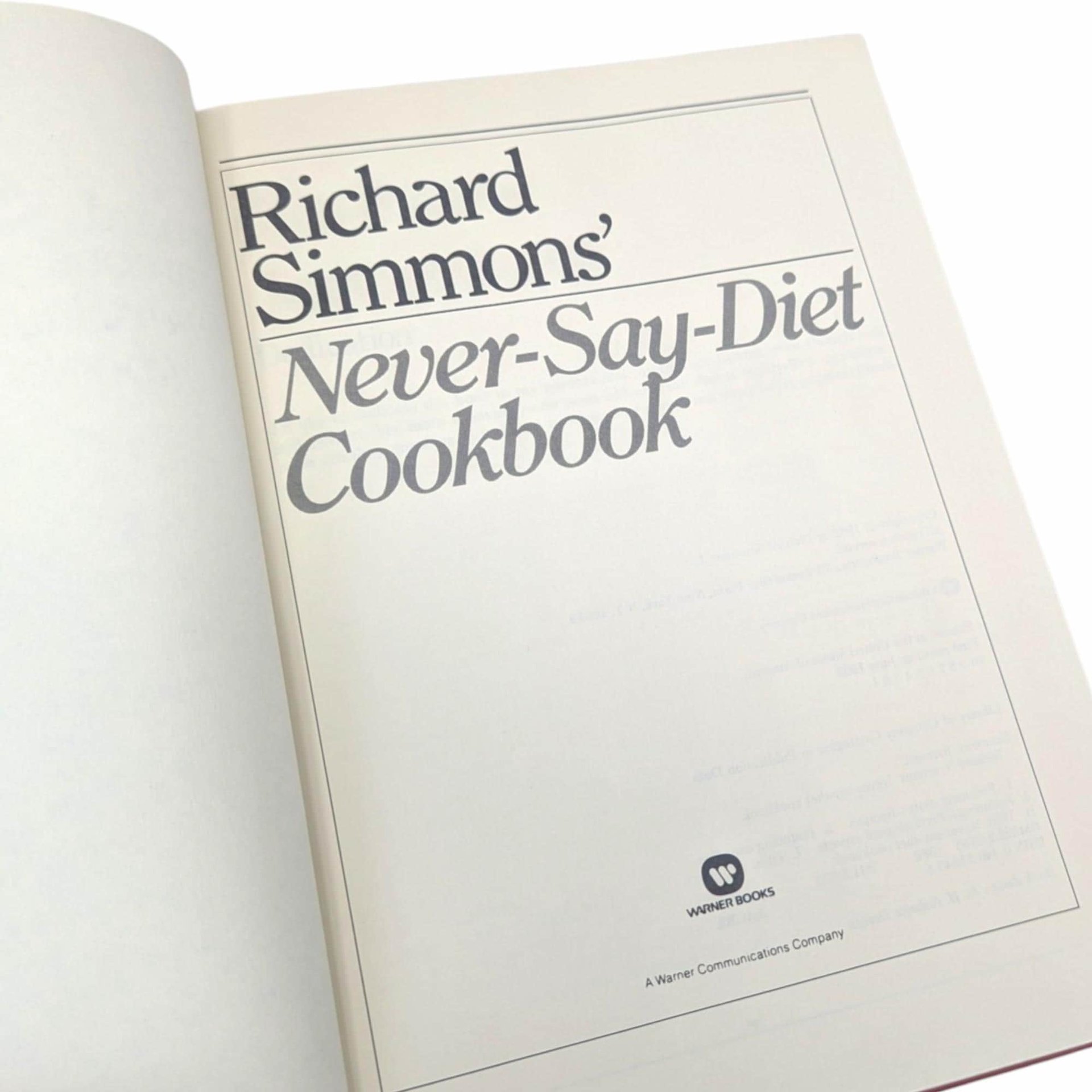 1982 Richard Simmons Never Say Diet Cookbook