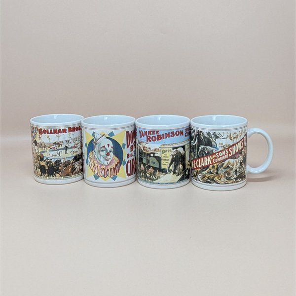 1987 Flambro Circus Poster Mugs – Set of 4 – Vintage Circus World Museum