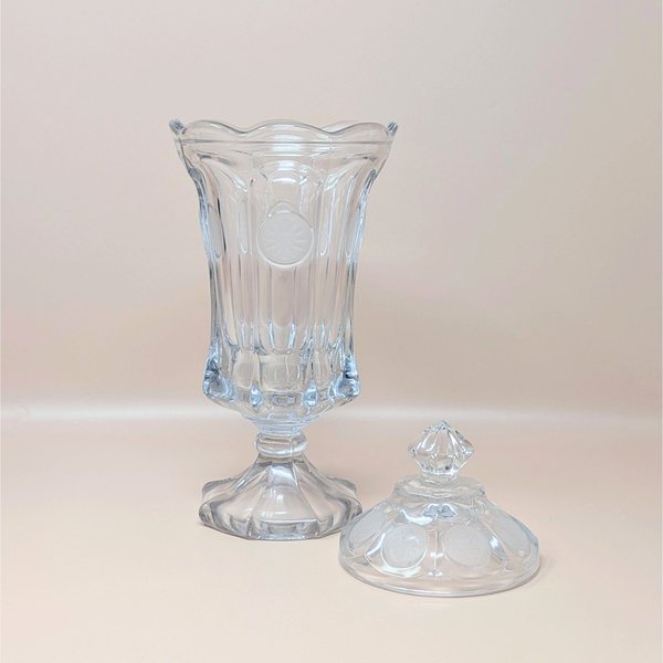 1960s Fostoria Coin Glass Covered Urn