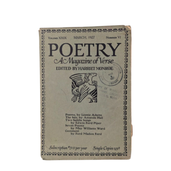 Vintage 1927 Poetry Magazine, Harriet Monroe Editor, Early 20th Century Verse, Literary Collectible, Gift for Poet