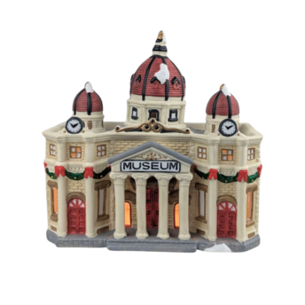 Vintage 1996 Dicken's Keepsake Museum Lighted Christmas Village House, Ceramic Holiday Building, Collectible Winter Display