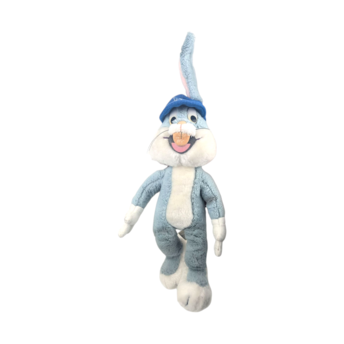 Vintage 1991 Bugs Bunny Plush with Blue Hat, 15.5 Inch Looney Tunes Stuffed Animal Toy, 90s Cartoon Collectible