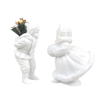 Vintage Dept 56 Silhouette Skating Figurine Pair, Cheryl Johnson Bisque Porcelain, Winter Holiday Decor, Collectible Figurines