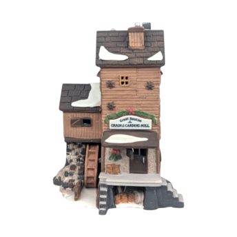 Dept 56 Great Denton Mill, 1995 Dickens Village, Christmas Light Up Building, D56, Grain & Carding Mill