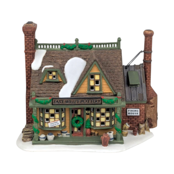 Vintage 1997 Dept 56 New England Village East Willet Pottery Lighted House With Box & Cord, D56 Christmas Collectible Americana