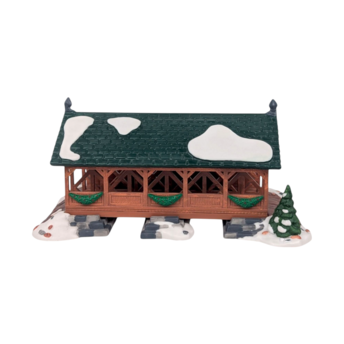 Vintage Dept 56 Heritage Village Two Rivers Covered Bridge Figurine #5656-1 With Box, D56 Christmas Landscape Accessory, Collectible Decor