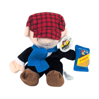 Vintage 1999 Andy Capp Plush Toy with Tag, Advertising Character for Fries Snacks, Collectible Comic Strip Stuffed Figure