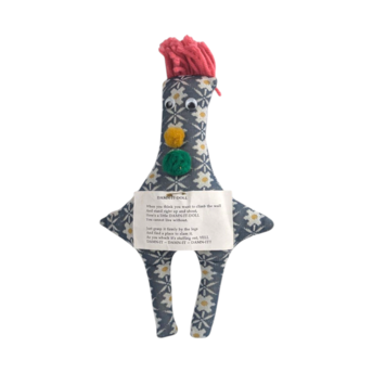Vintage Handmade Damn It Doll, Funny Gag Gift for Stress Relief, Novelty Fabric Voodoo Doll with Poem, Office Humor White Elephant Gift