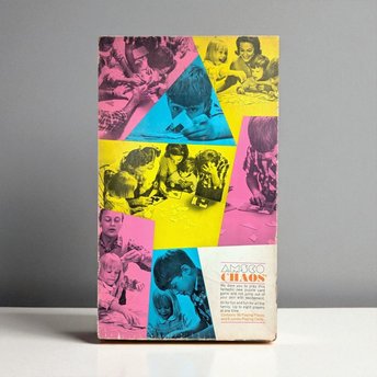 Vintage 1965 Amsco Chaos Card Game Complete, Mid Century Family Puzzle Game, Collectible 1960s Tabletop Game for Eight Players