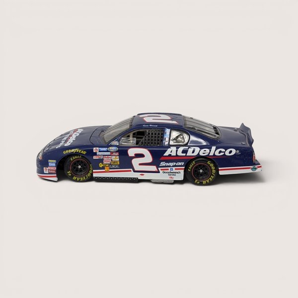 A dark blue 1 to 24 scale die cast stock car model featuring ACDelco branding and the number two on the side.