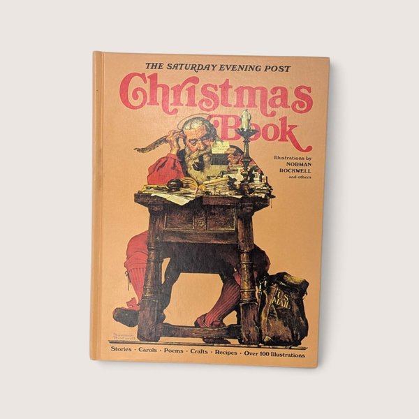 Vintage 1978 hardcover edition of The Saturday Evening Post Christmas Book featuring Norman Rockwell illustrations on the cover.