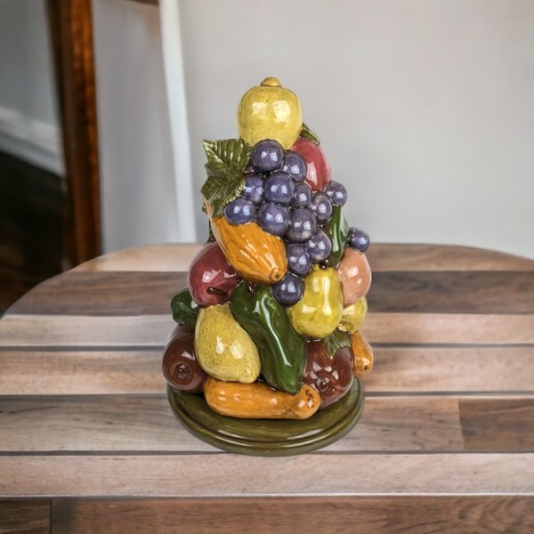 Timeless Elegance: F. Rykkan Vintage Large Ceramic Fruit Topiary Centerpiece