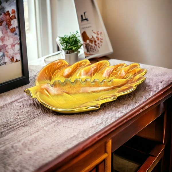 Vintage California Pottery Gold Ashtray