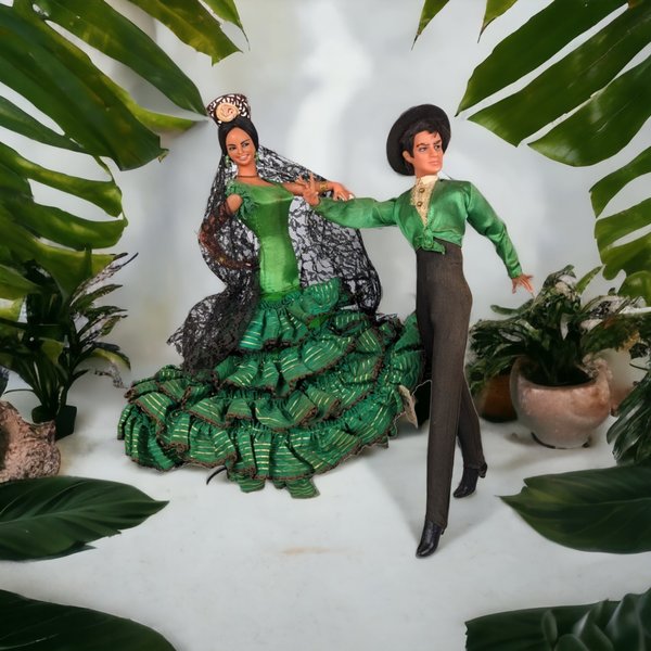 Vintage 12" Marin Flamenco Dancing Couple Figurines