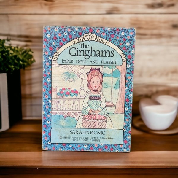 1976 The Ginghams Paper Doll and Playset: Sarah's Picnic - Vintage Collectible