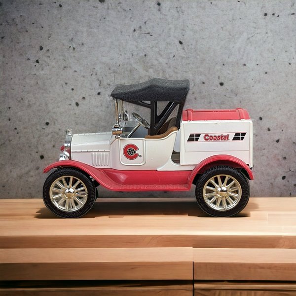 Vintage 1918 Runabout Coastal Cast Metal Locking Bank - Collectible and Functional Decor Piece