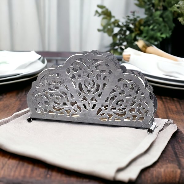 Irvin Ware Silver-Colored Metal Napkin Holder: Classic Tabletop Accessory