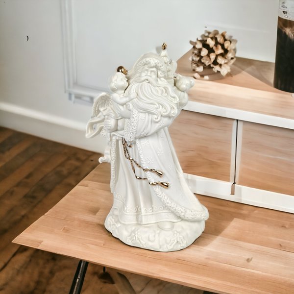 Vintage Bisque Porcelain Santa Claus Music Box | Plays "Santa Claus is Coming to Town" | Excellent Condition