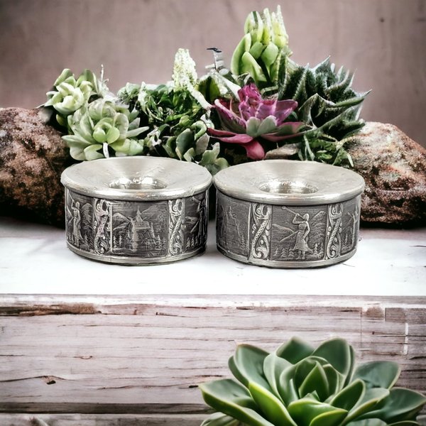 Elegant Pair of KYRR Norsk Pewter Taper Candle Holders