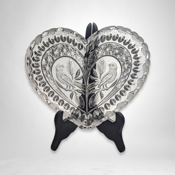 Hofbauer Byrdes Heart Shaped Crystal Dish | Vintage Lovebirds Dish | Collectible Glass Bowl | Wedding Gift | Home Decor