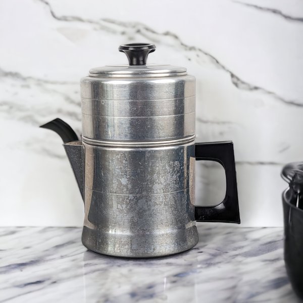 Vintage Comet 4 Piece Aluminum Coffee Pot: Brew Your Perfect Cup