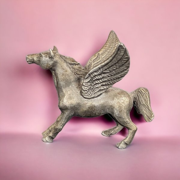Vintage Pewter Pegasus Figurine | Mythical Decor | 2 1/4" Tall | Excellent Condition