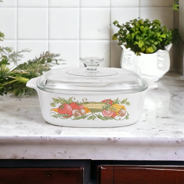 Corning Ware Garden Harvest Square A-2-B Casserole Dish with Lid
