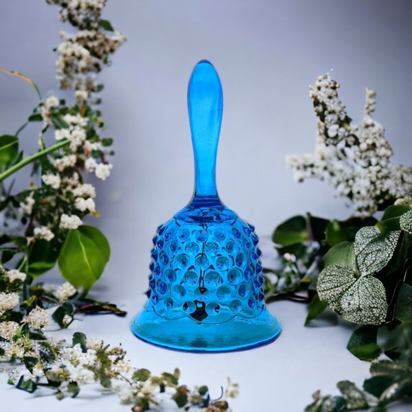 Vintage Fenton Colonial Blue Hobnail Glass Bell - Classic Collectible Glassware