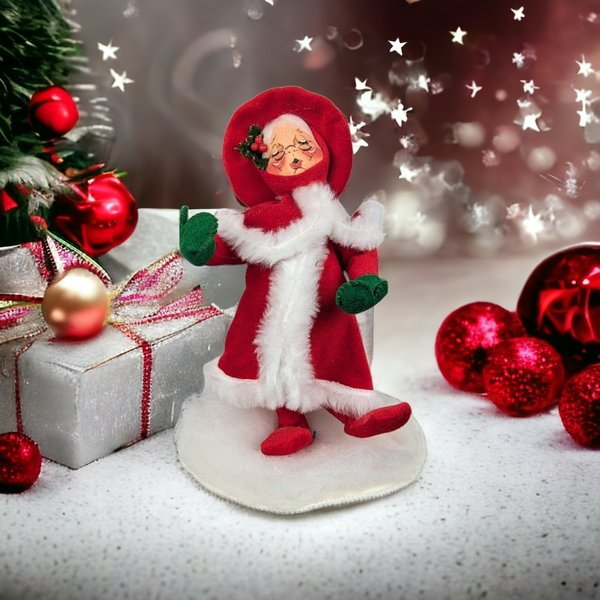 Vintage Annalee Mrs. Claus Doll, 1996, Christmas Decor, Holiday Gift, Collectible Doll