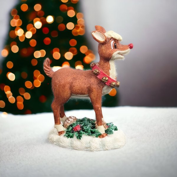 Vintage Rudolph the Red-Nosed Reindeer Figurine: Classic Holiday Charm