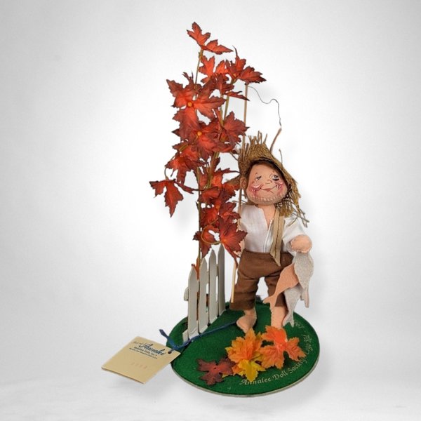 Vintage 1995 Annalee Doll Society Logo Kid "Going Fishing", 11" Figurine, Collectible Doll, No Box