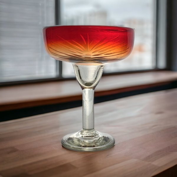 Amberina Sunset Margarita Glass