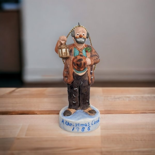 1986 Emmett Kelly Christmas Carol Ornament: Vintage Collectible